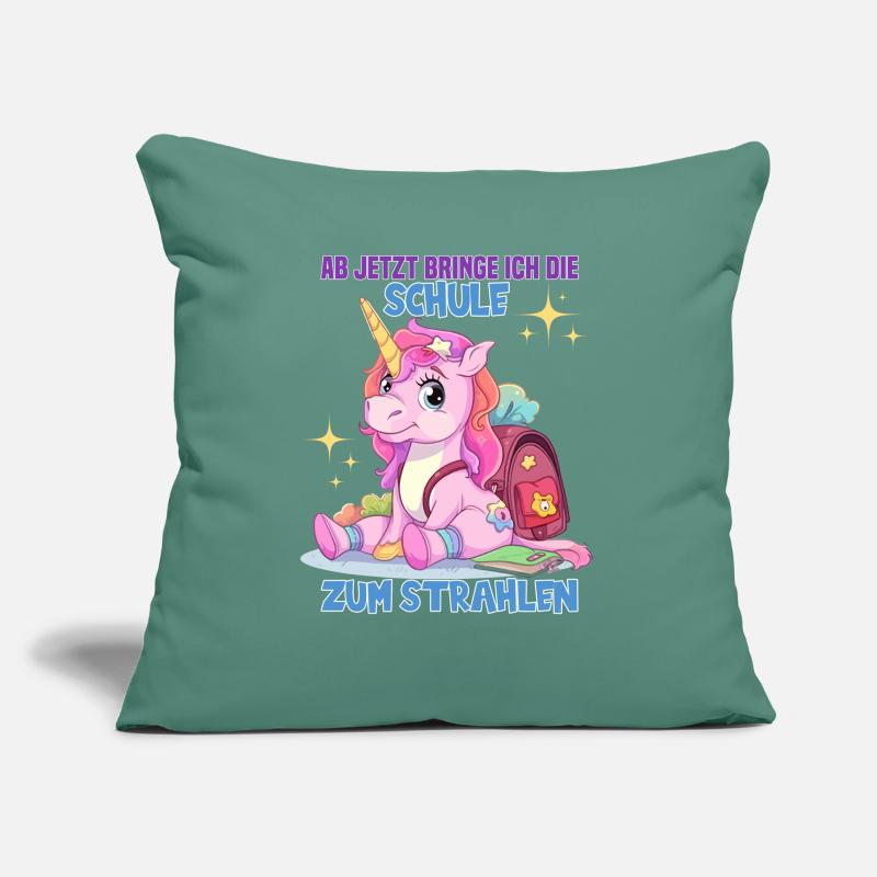 Schulkind Mädchen Einhorn Zur Einschulung Sofakissenbezug 45 x 45 cm