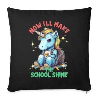 Écolier pour l’inscription à l’école Au revoir Maternelle - Housse de coussin décorative 45 x 45 cm - noir - Devant