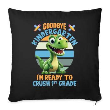 Schulkind Zur Einschulung Goodbye Kindergarten - Sofakissenbezug 45 x 45 cm - Schwarz - Vorne