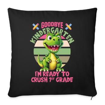 Schulkind Zur Einschulung Goodbye Kindergarten - Sofakissenbezug 45 x 45 cm - Schwarz - Vorne
