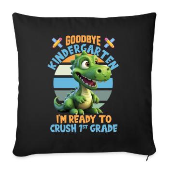 Schulkind Zur Einschulung Goodbye Kindergarten - Sofakissenbezug 45 x 45 cm - Schwarz - Vorne