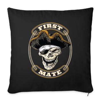 First Mate Pirate Pirate Pirate Pirate Pirate - Sofa pillowcase 17,3'' x 17,3'' (45 x 45 cm) - black - Front