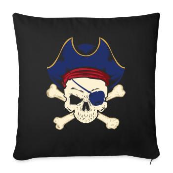 Pirate eye patch pirate pirate - Sofa pillowcase 17,3'' x 17,3'' (45 x 45 cm) - black - Front