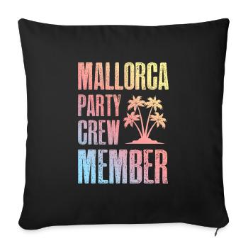 Mallorca Party Crew - Sofa pillowcase 17,3'' x 17,3'' (45 x 45 cm) - black - Front