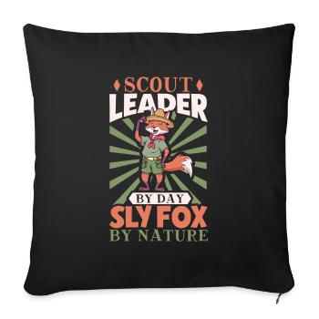 Fox - Boy Scout Teacher - Sofa pillowcase 17,3'' x 17,3'' (45 x 45 cm) - black - Front