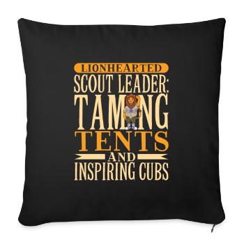 Léo - Superviseur scout - Housse de coussin décorative 45 x 45 cm - noir - Devant