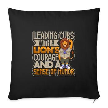 Lion - Instructeur scout - Housse de coussin décorative 45 x 45 cm - noir - Devant