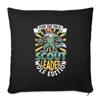 Wolf - Boy Scout Teacher - Sofa pillowcase 17,3'' x 17,3'' (45 x 45 cm) - black - Front