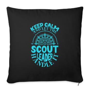 Stay calm - that's what the scout teacher does - Sofa pillowcase 17,3'' x 17,3'' (45 x 45 cm) - black - Front