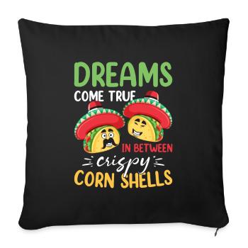 Taco Dienstag Geschek Mexikanisches Essen - Sofakissenbezug 45 x 45 cm - Schwarz - Vorne