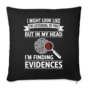 Drôle de scientifique médico-légal - Housse de coussin décorative 45 x 45 cm - noir - Devant