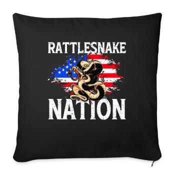 Rattlesnake Nation USA Flag Amphibian Gift - Housse de coussin décorative 45 x 45 cm - noir - Devant