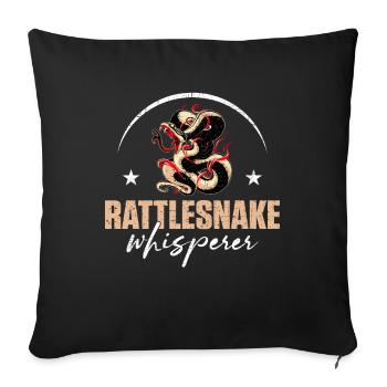Crotaille, chuchotant, amphibiens et reptiles - Housse de coussin décorative 45 x 45 cm - noir - Devant