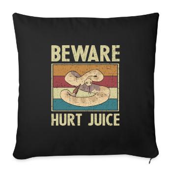 Attention Hurt Juice Retro Rattlesnake Cadeau - Housse de coussin décorative 45 x 45 cm - noir - Devant