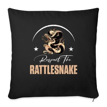 Respectez le serpent à sonnette - Housse de coussin décorative 45 x 45 cm - noir - Devant