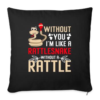 Relation Serpents Cadeau Rattlesnake Rattle - Housse de coussin décorative 45 x 45 cm - noir - Devant