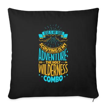 Jesus Helps the Boy Scout - Sofa pillowcase 17,3'' x 17,3'' (45 x 45 cm) - black - Front