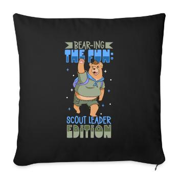 Bear - Scout Instructor - Sofa pillowcase 17,3'' x 17,3'' (45 x 45 cm) - black - Front