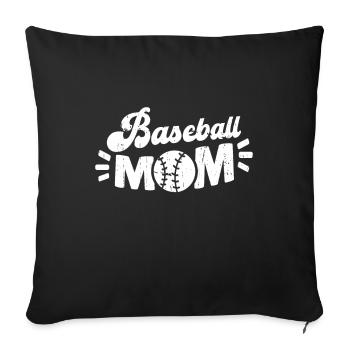 Baseball Baseball Mom - Sofakissenbezug 45 x 45 cm - Schwarz - Vorne