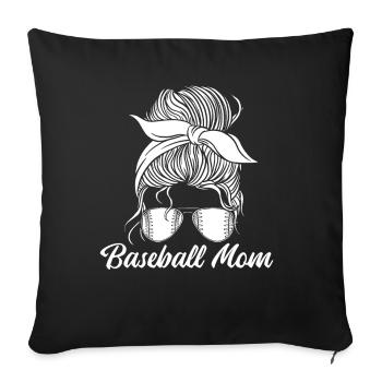Baseball Baseball Mom - Sofakissenbezug 45 x 45 cm - Schwarz - Vorne