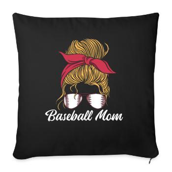 Baseball Mom, Baseball Mom - Sofa pillowcase 17,3'' x 17,3'' (45 x 45 cm) - black - Front