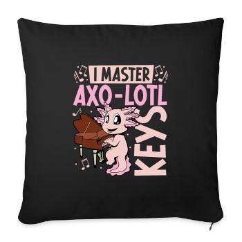 Axolotl au piano - Housse de coussin décorative 45 x 45 cm - noir - Devant