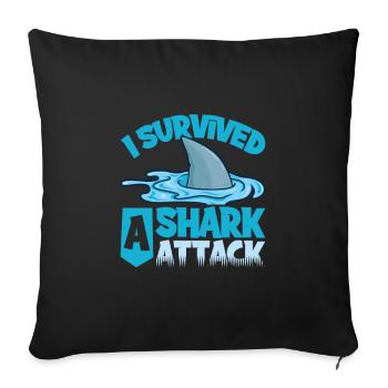 Shark attack - Sofa pillowcase 17,3'' x 17,3'' (45 x 45 cm) - black - Front
