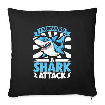 Shark attack - Sofa pillowcase 17,3'' x 17,3'' (45 x 45 cm) - black - Front