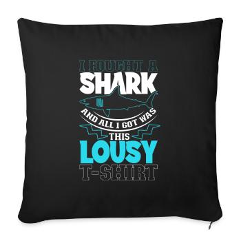 J’étais aux prises avec une attaque de requin - Housse de coussin décorative 45 x 45 cm - noir - Devant