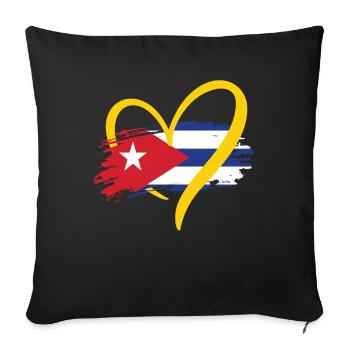 Cuba Havana Heart Cuba Holidays - Sofa pillowcase 17,3'' x 17,3'' (45 x 45 cm) - black - Front