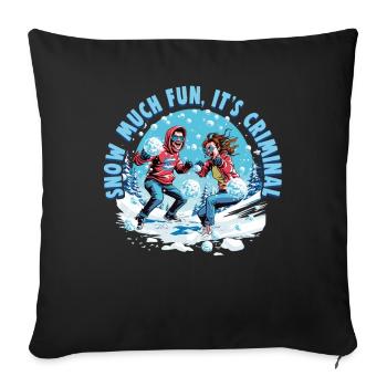 Snowball Fight Crew - Snow much fun it’s criminal - Housse de coussin décorative 45 x 45 cm - noir - Devant