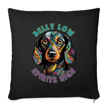 Dog Saying Dachshund Design pour les amoureux des chiens - Housse de coussin décorative 45 x 45 cm - noir - Devant