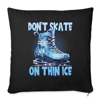 Patineur sur glace Patinage sur glace Patinage sur glace - Housse de coussin décorative 45 x 45 cm - noir - Devant