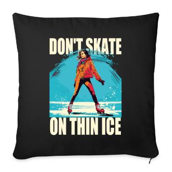 Patineur sur glace Patinage sur glace Patinage sur glace - Housse de coussin décorative 45 x 45 cm - noir - Devant