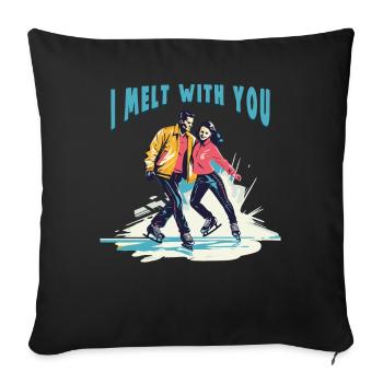 Patineur sur glace Patinage sur glace Patinage sur glace - Housse de coussin décorative 45 x 45 cm - noir - Devant