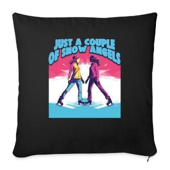 Patineur sur glace Patinage sur glace Patinage sur glace - Housse de coussin décorative 45 x 45 cm - noir - Devant