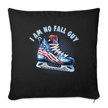 Patineur sur glace Patinage sur glace Patinage sur glace - Housse de coussin décorative 45 x 45 cm - noir - Devant
