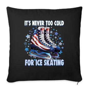 Patineur sur glace Patinage sur glace Patinage sur glace - Housse de coussin décorative 45 x 45 cm - noir - Devant