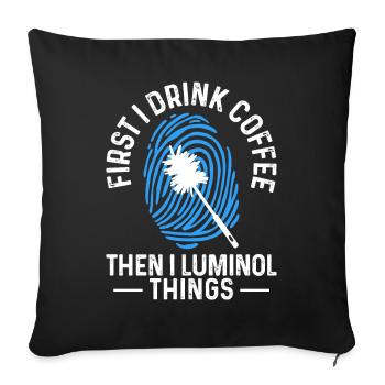 Drôle de scientifique médico-légal - Housse de coussin décorative 45 x 45 cm - noir - Devant