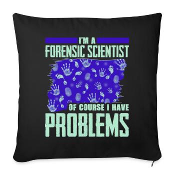 Drôle de chercheur scientifique - Housse de coussin décorative 45 x 45 cm - noir - Devant