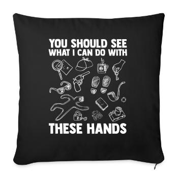 Drôle de scientifique médico-légal - Housse de coussin décorative 45 x 45 cm - noir - Devant