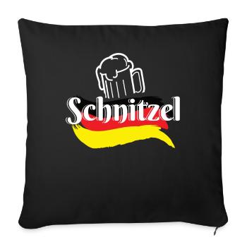 Schnitzel Germany Food - Sofa pillowcase 17,3'' x 17,3'' (45 x 45 cm) - black - Front