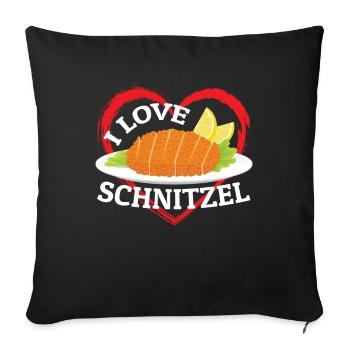 I Love Schnitzel Deutschland Essen - Sofa pillowcase 17,3'' x 17,3'' (45 x 45 cm) - black - Front