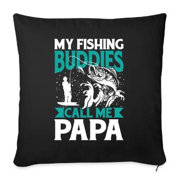 Pêche et pêche avec le cadeau de papa meilleur ami - Housse de coussin décorative 45 x 45 cm - noir - Devant