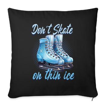 Patineur sur glace Patinage sur glace Patinage sur glace - Housse de coussin décorative 45 x 45 cm - noir - Devant
