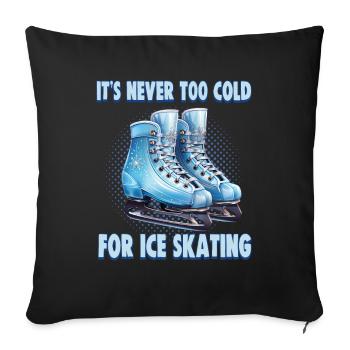 Patineur sur glace Patinage sur glace Patinage sur glace - Housse de coussin décorative 45 x 45 cm - noir - Devant