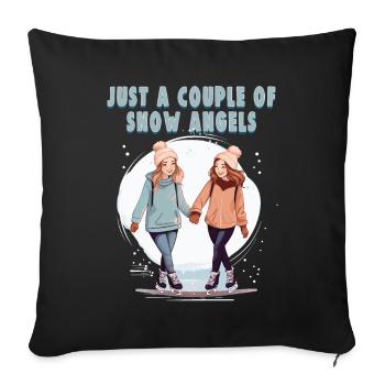 Patineur sur glace Patinage sur glace Patinage sur glace - Housse de coussin décorative 45 x 45 cm - noir - Devant