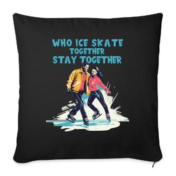 Patineur sur glace Patinage sur glace Patinage sur glace - Housse de coussin décorative 45 x 45 cm - noir - Devant