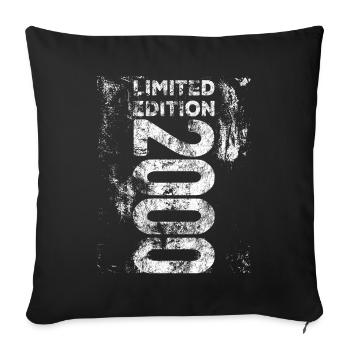 Limited Edition 2000 24th Birthday 2000 Born - Sofa pillowcase 17,3'' x 17,3'' (45 x 45 cm) - black - Front