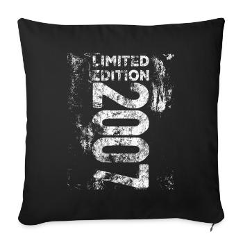 Edition Limitée 2007 Anniversaire de naissance en 2007 - Housse de coussin décorative 45 x 45 cm - noir - Devant